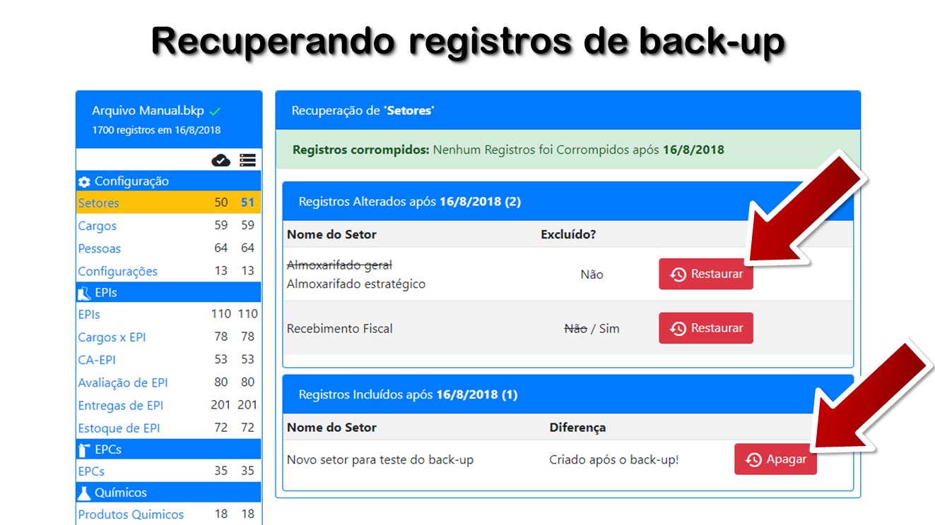 Recuperando registros de back-up
