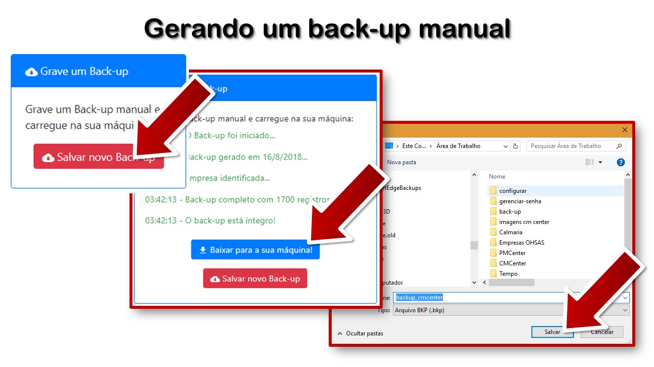Gerando um back-up manual