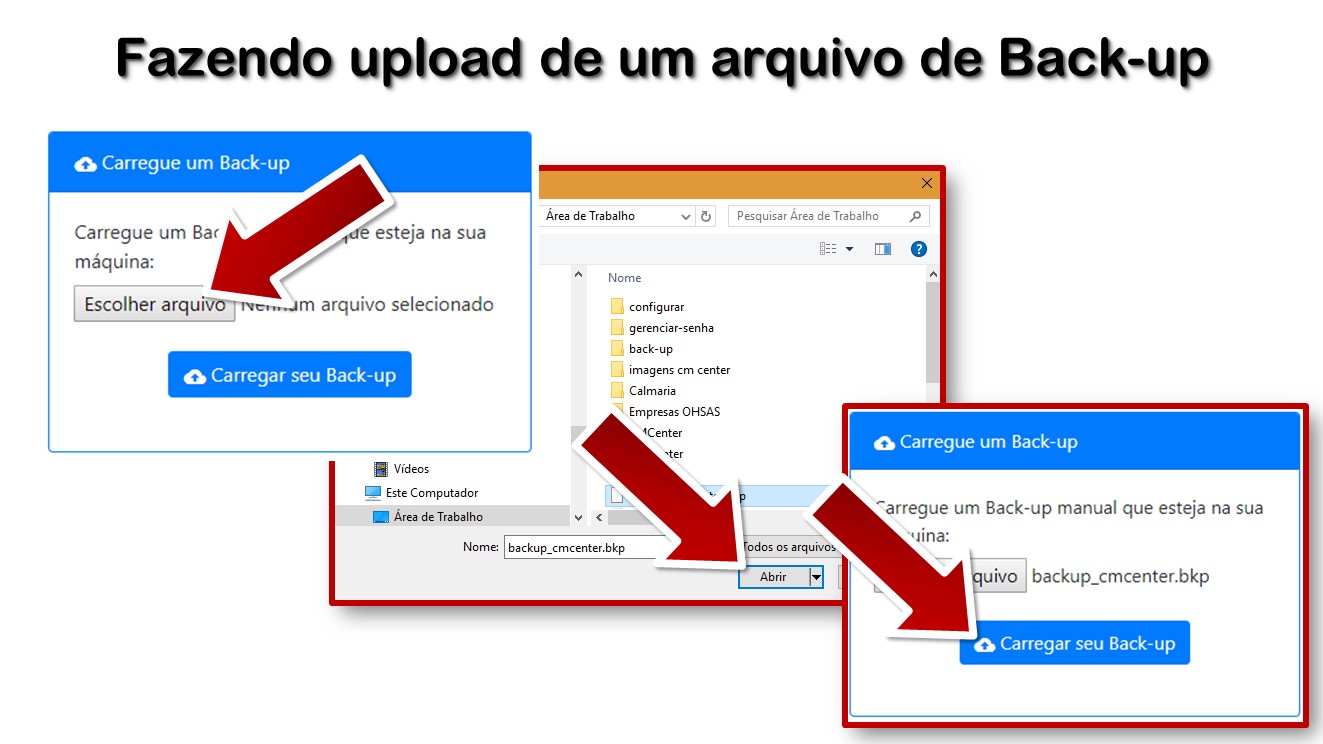 Fazendo upload de um arquivo de Back-up