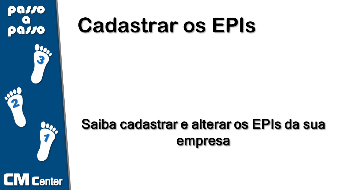 Cadastrar os EPIs