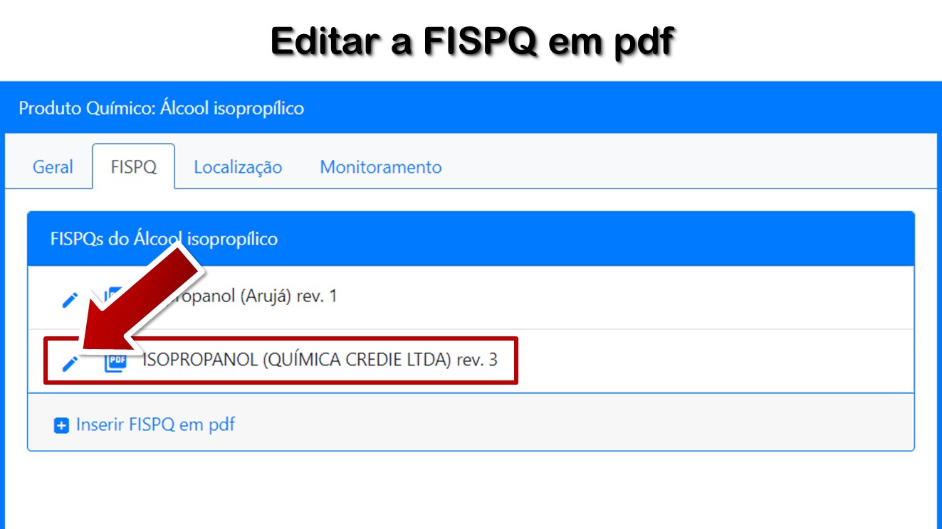 Editar a FISPQ em pdf