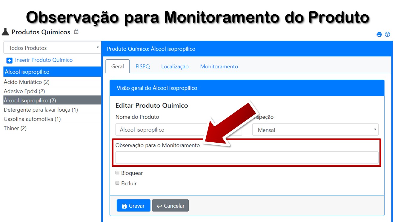 Observação para Monitoramento do Produto