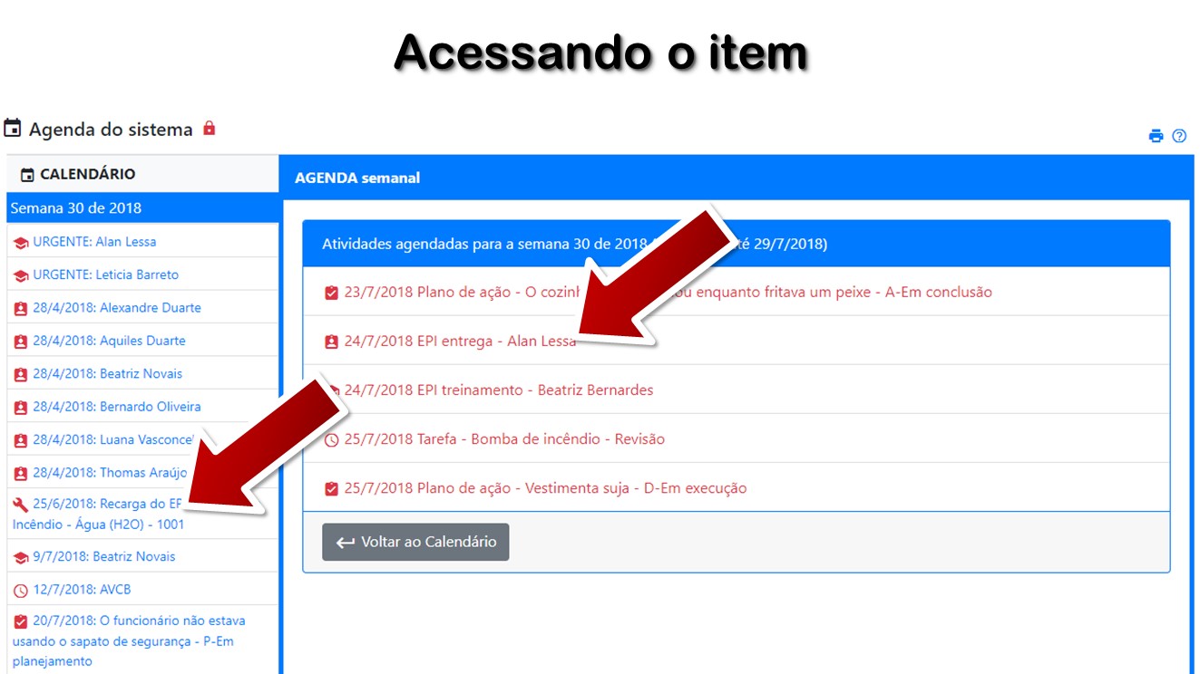 Acessando o item