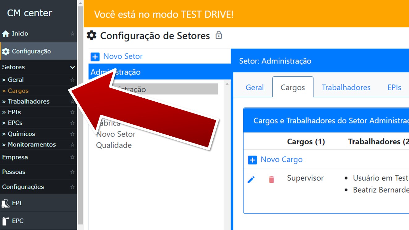 Acesso aos setores