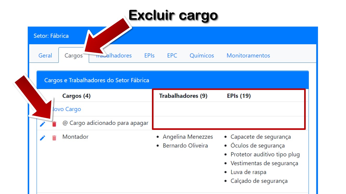 Excluir cargo