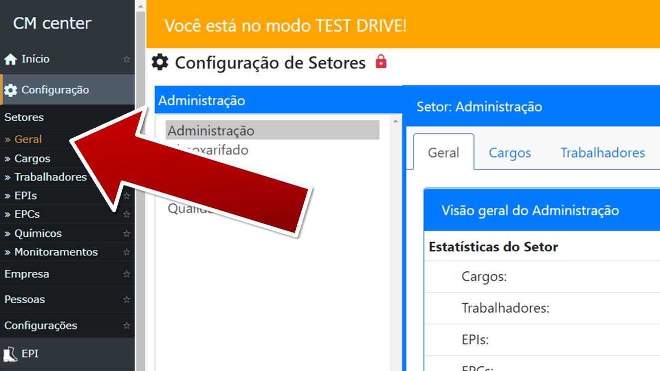 Acesso aos setores