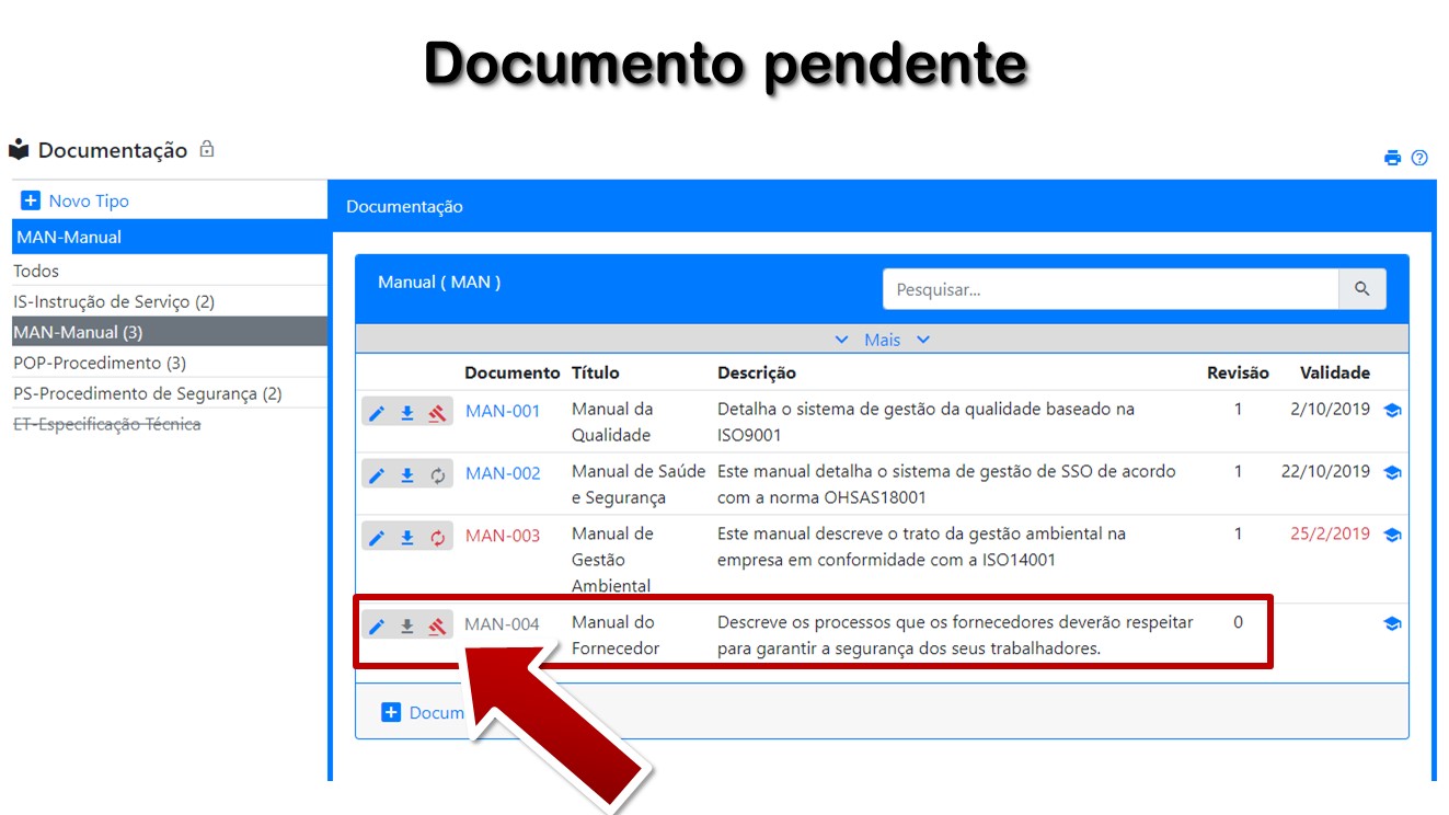 Documento pendente