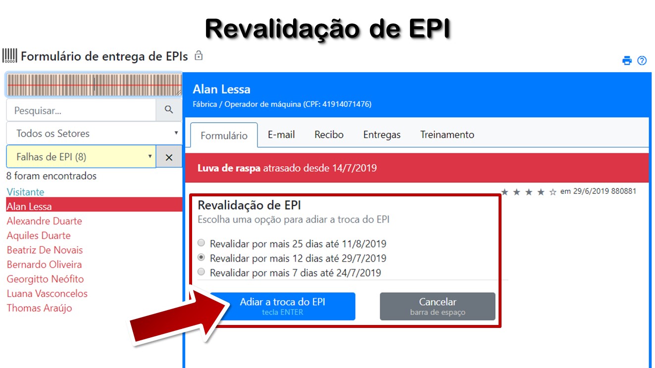 Revalidação de EPI