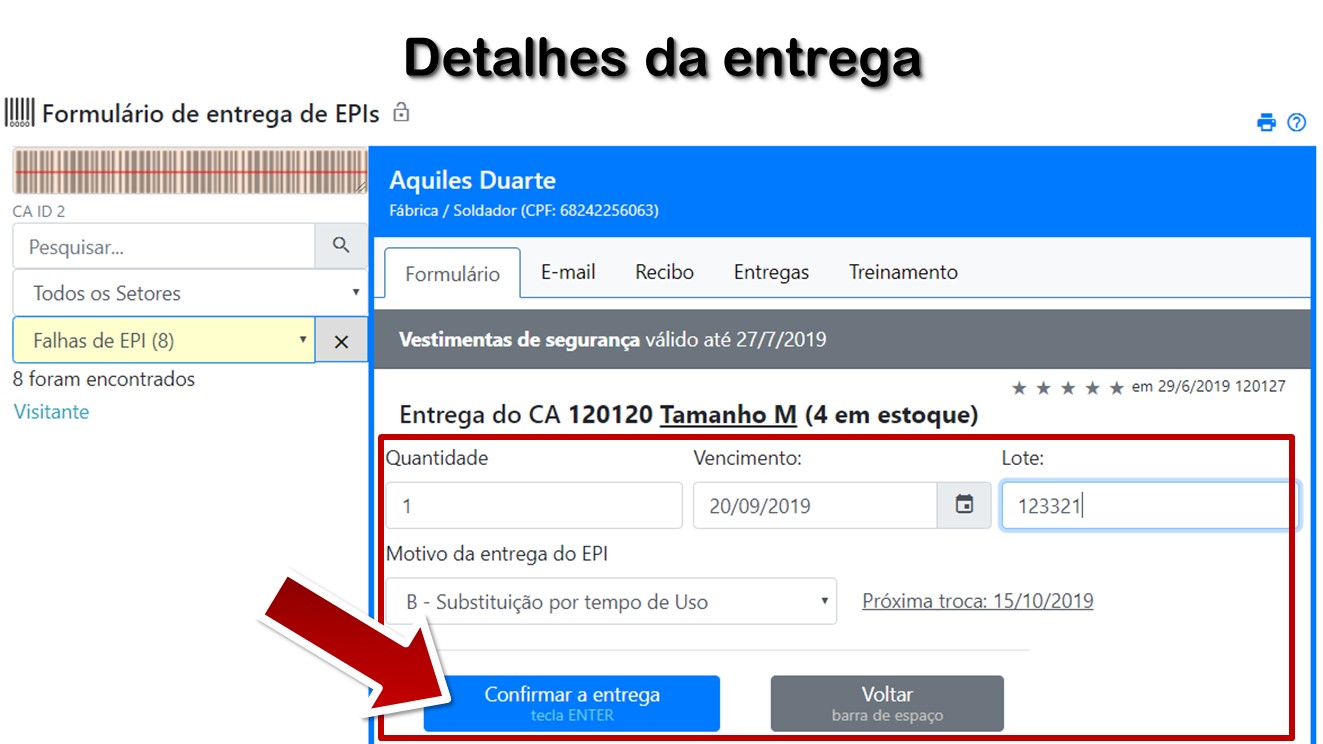 Detalhes da entrega