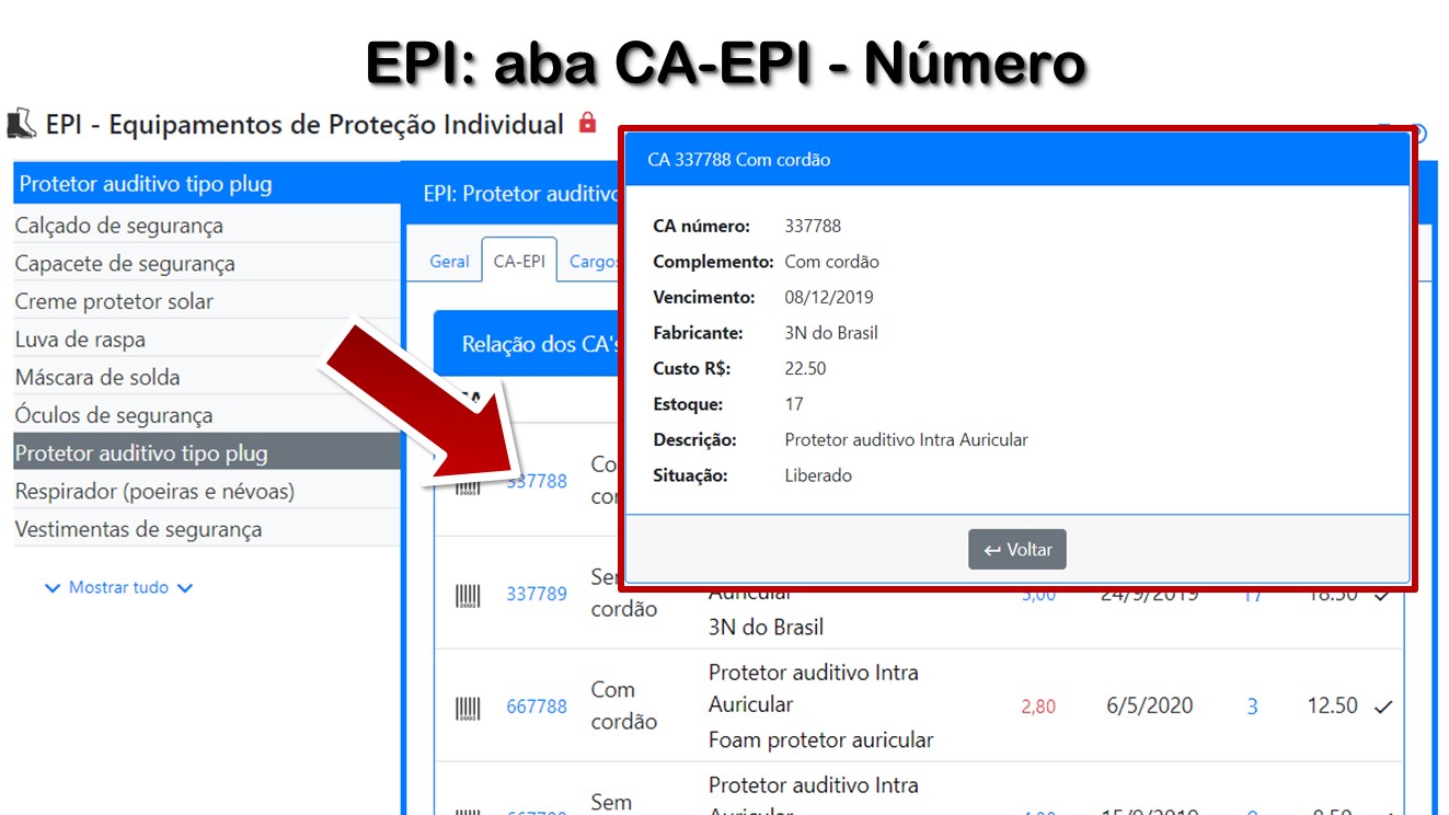 EPI: aba CA-EPI - Número
