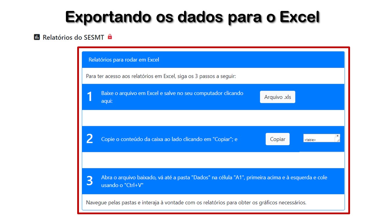 Exportando os dados para o Excel
