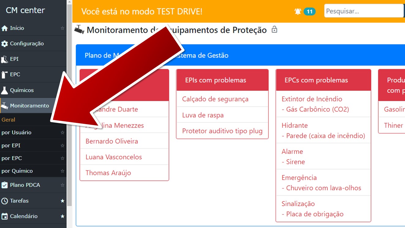 Acesso ao Plano de Monitoramento de EPC