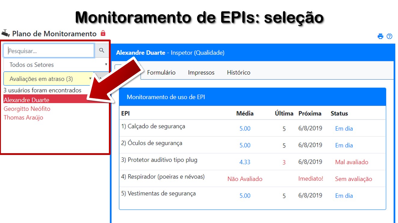 Monitoramento de EPIs: seleção