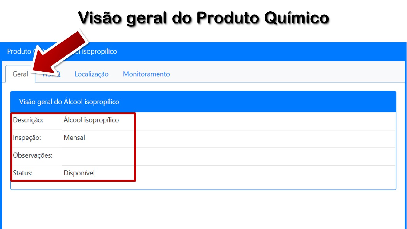 Visão geral do Produto Químico