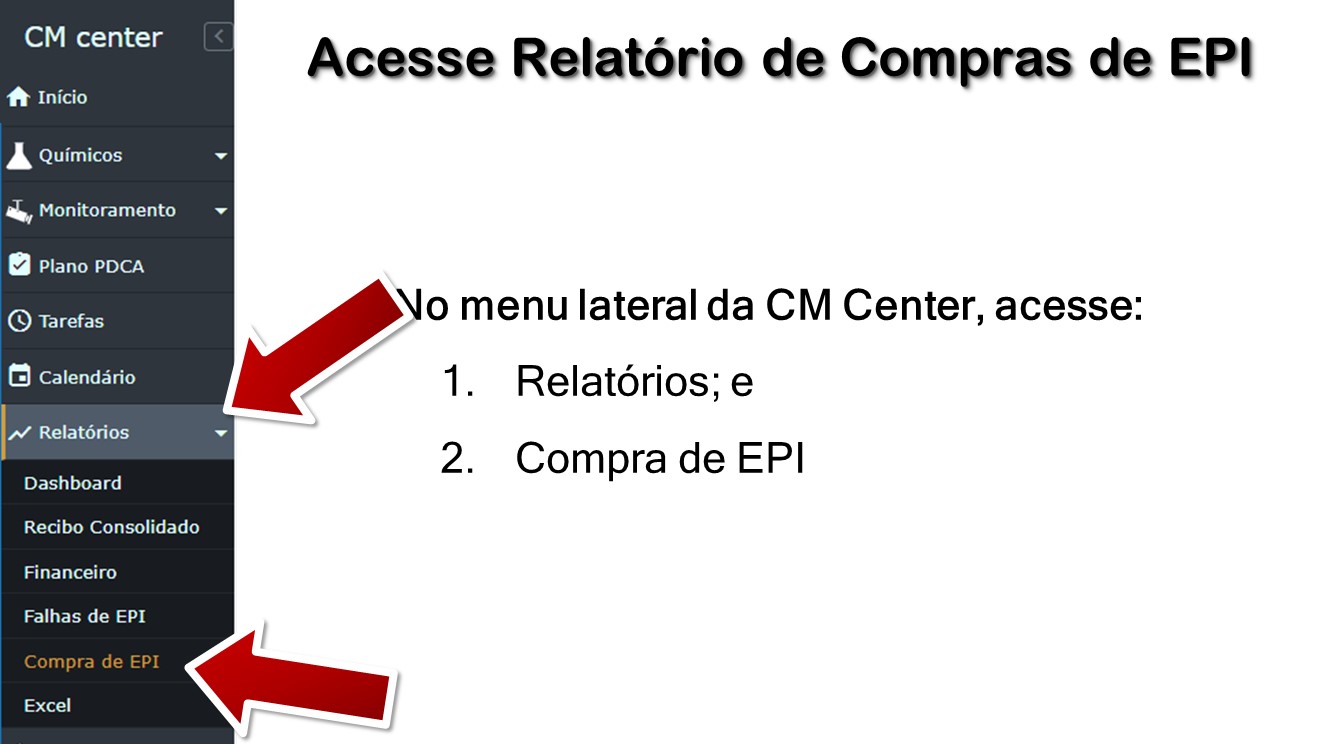 Acesse Relatório de Compras de EPI