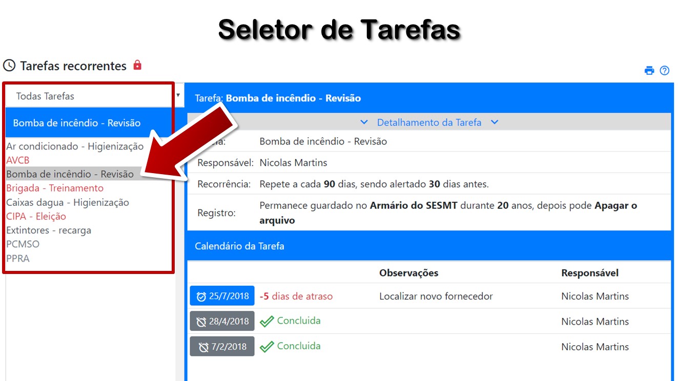 Seletor de Tarefas