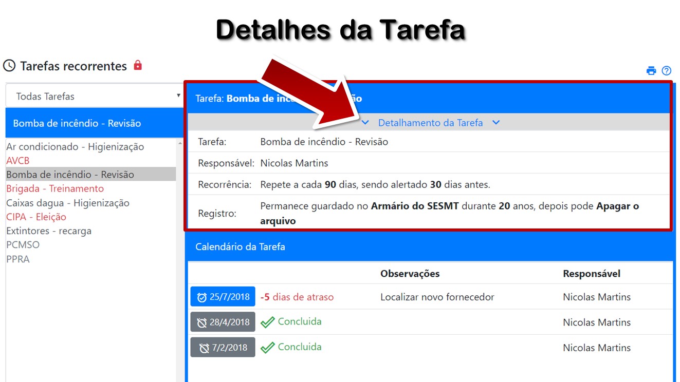 Detalhes da Tarefa