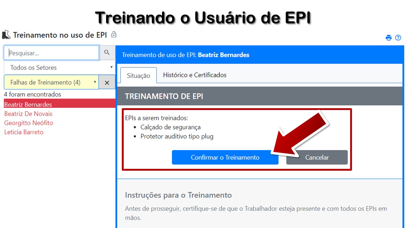 Treinando o Usuário de EPI
