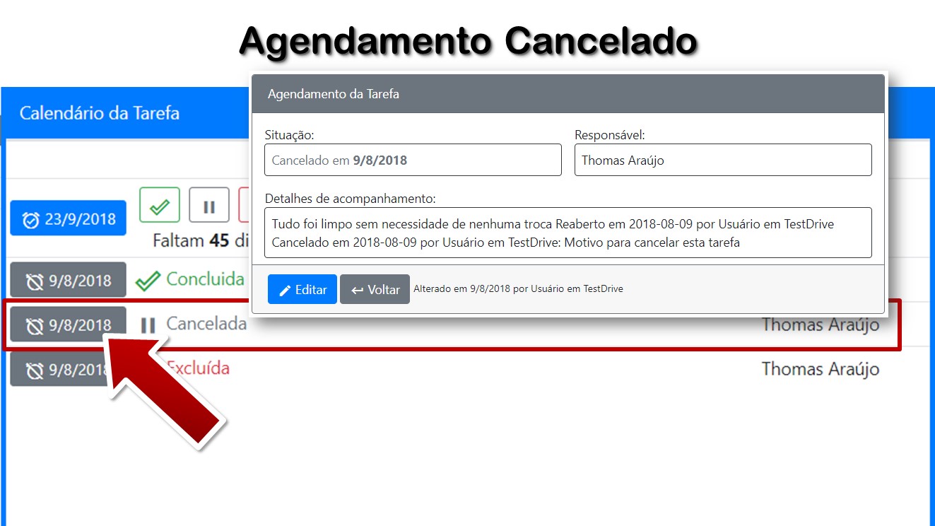 Agendamento Cancelado