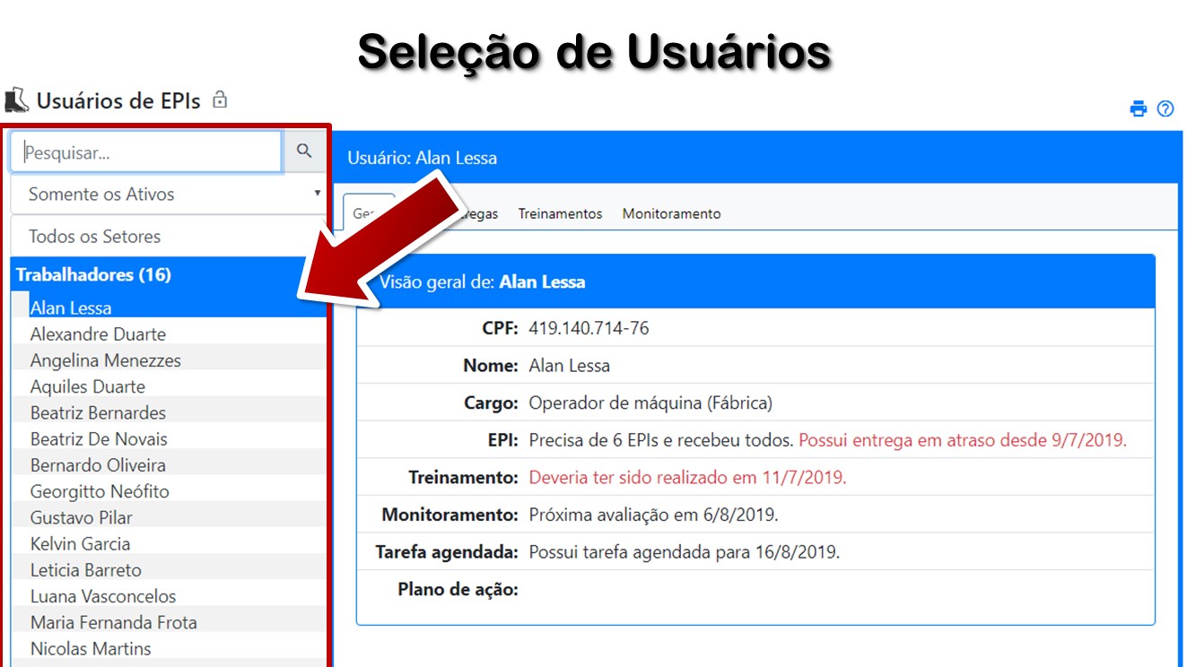 Seleção de Usuários